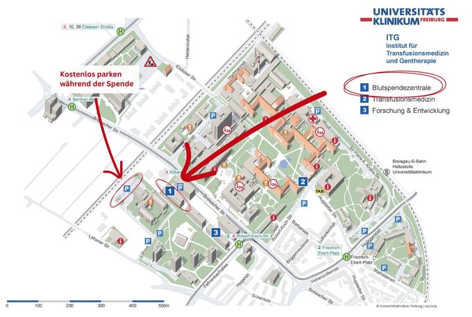 Lageplan der Blutspende