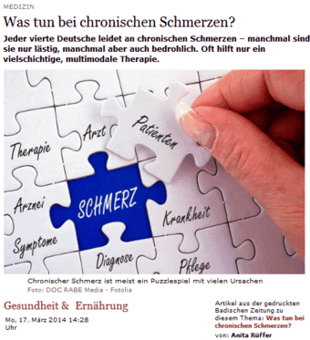 BZ-Artikel 'Was tun bei chronischem Schmerz?'