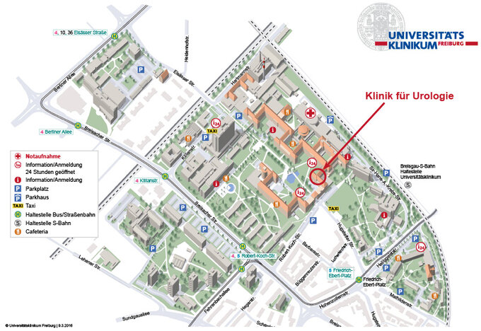 Lageplan Klinik für Urologie