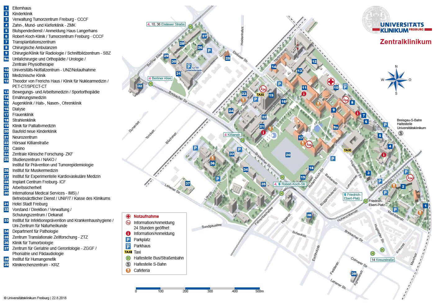 Kontakt und Anfahrt Universitätsklinikum Freiburg